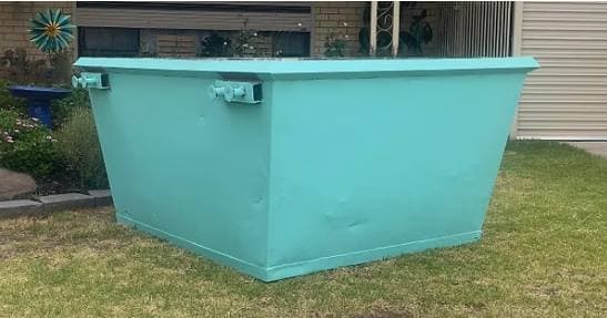 2 cubic meter turquoise skip bin