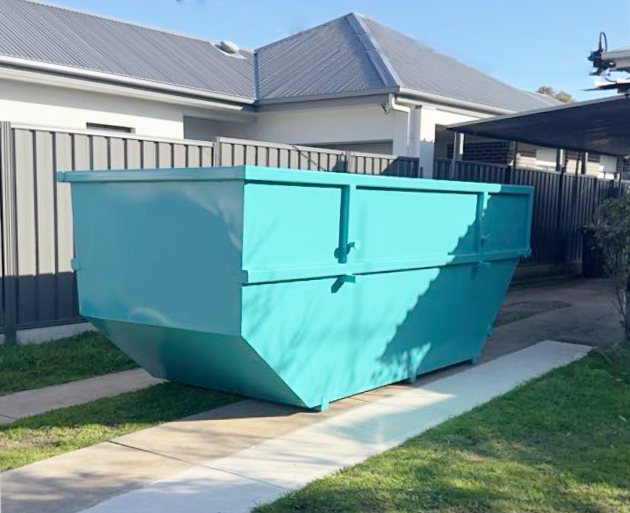 9 m³ Extra Large skip bin hire Adelaide - turquoise waste bin for residential and commercial projects